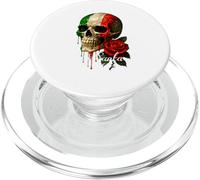 Design artistico con teschio di Santa Muerte e rosa rossa PopSockets PopGrip per MagSafe