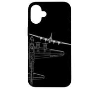 Design artistico della linea di bombardieri B-17 Flying Fortress della Seconda Guerra Mondiale Custodia per iPhone 16 Plus