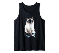 Design Artistico felino a Forma di Gatto Ragdoll dagli Occhi Azzurri Canotta