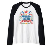 Design artistico popolare del patrimonio portoricano Maglia con Maniche Raglan