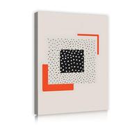 Design astratto moderno tela di canapa arte della parete arancione punto nero immagini contemporanee stampe di opere d'arte pittura per soggiorno dormitorio home decor 40x50cm telaio interno