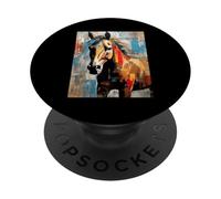 Design astratto vivace per cavaliere equestre PopSockets PopGrip Adesivo