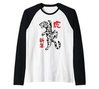 Design Audace del Tigre per Il Capodanno Cinese Maglia con Maniche Raglan
