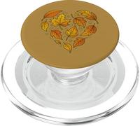 Design autunnale a forma di cuore con foglie autunnali e natura stagionale PopSockets PopGrip per MagSafe
