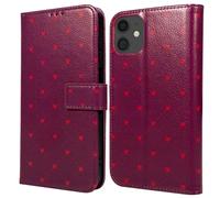 IMOSHION Design Bookcase smartphone CUSTODIA A LIBRO per Apple iPhone 12/ iPhone 12 Pro, Rosso