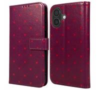 IMOSHION Design Bookcase smartphone CUSTODIA A LIBRO per Apple iPhone 16, Rosso