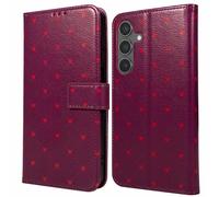 IMOSHION Design Bookcase smartphone CUSTODIA A LIBRO per Samsung Samsung Galaxy S24, Rosso
