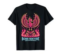 Design Born from Fire Phoenix Rebirth Maglietta