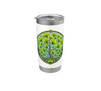 Design botanico con albero di ginkgo biloba in stile Liberty Bicchiere termico in acciaio inox doppia parete