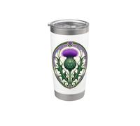 Design botanico con cardo scozzese in stile Art Nouveau Bicchiere termico in acciaio inox doppia parete