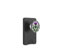 Design botanico con cardo scozzese in stile Art Nouveau PopSockets PopWallet per MagSafe