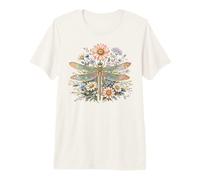 Design botanico con Libellula e Fiori Selvatici Maglietta Premium