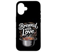 Design Brewed With Love Cooking Custodia per iPhone 16