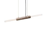 DESIGN BY US Lampada a sospensione Limbo, marmo, marrone, a 2 luci, regolabile in DESIGN BY US