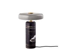 DESIGN BY US Lampada da tavolo ricaricabile Trip LED, grigio/grigio, marmo, vetro, IP44 DESIGN BY US