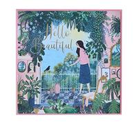 Design By Violet Biglietto di auguri per ogni occasione per lei - Botanica 'Hello Beautiful' da un'amica adulta o bambina per compleanno, grazie, congratulazioni, Get Well Card, blu|verde