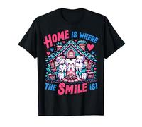 Design Carino con dentini Home is Where The Smile Is Maglietta