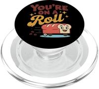 Design carino con scritta "You're On A Roll Pane" PopSockets PopGrip per MagSafe