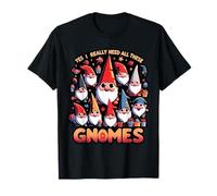 Design Carino e Divertente con Scritta Yes I Really Need all These Gnomes Maglietta