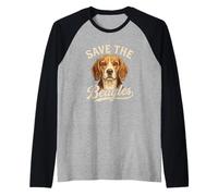 Design Carino per Amanti dei Cani Save The Beagles Maglia con Maniche Raglan