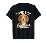 Design Carino per Amanti dei Cani Save The Beagles Maglietta