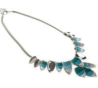 Design Chic Smalto Spears Foglie Massiccio Collana con / Cristalli Swarovski