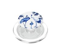 Design Chinoiserie in bambù con gru blu e bianche PopSockets PopGrip per MagSafe
