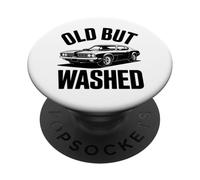 Design classico dell'autolavaggio muscolare per un amante della pulizia dell'auto PopSockets PopGrip Adesivo