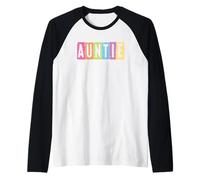 Design colorato con Lettere a Scacchi Maglia con Maniche Raglan