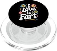 Design colorato con scritta "I Love To Fart Funny Smiles" PopSockets PopGrip per MagSafe