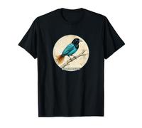 Design colorato con Uccellini Blu retrò del Paradiso Maglietta