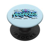 Design Colorato del Segno Zodiacale dell'Acquario PopSockets PopGrip Adesivo