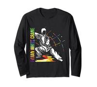 Design Colorato Gru Bianca Fujian - Kung-fu del sud Cina Maglia a Manica