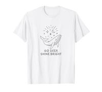 Design con Balene - Swim The Night Line Art Maglietta