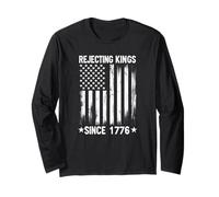 Design con bandiera americana "Rejecting Kings Since 1776" Maglia a Manica