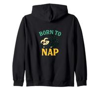 Design con bradipo Born to Nap Lazy Day Mood Animal Felpa con Cappuccio