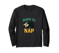 Design con bradipo Born to Nap Lazy Day Mood Animal Maglia a Manica