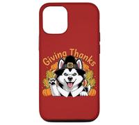 Design con cane "Giving Thanks Pilgrim Happy Harvest" Custodia per iPhone 12/12 Pro