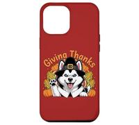 Design con cane "Giving Thanks Pilgrim Happy Harvest" Custodia per iPhone 12 Pro Max