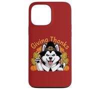 Design con cane "Giving Thanks Pilgrim Happy Harvest" Custodia per iPhone 13 Pro Max