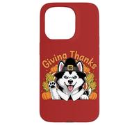 Design con cane "Giving Thanks Pilgrim Happy Harvest" Custodia per iPhone 15 Pro