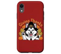 Design con cane "Giving Thanks Pilgrim Happy Harvest" Custodia per iPhone XR