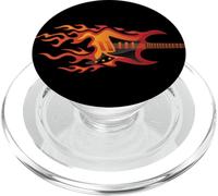 Design con chitarra Burning Fire per appassionati di musica e chitarristi PopSockets PopGrip per MagSafe