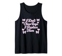 Design con Citazione I Don't Chase Boys con Fiocchi e Cuori Canotta
