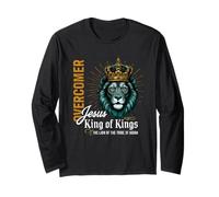 Design con Citazione Majesty King Feline Overcomer Maglia a Manica