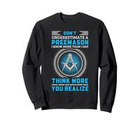 Design con Citazione massonica Think More Speak Less Freemasonry Felpa