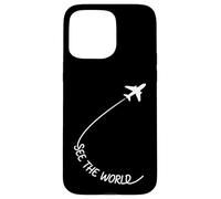 Design con citazione "See The World" per gli amanti dei viaggi minimi Custodia per iPhone 15 Pro Max