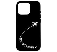 Design con citazione "See The World" per gli amanti dei viaggi minimi Custodia per iPhone 16 Pro