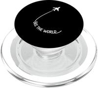 Design con citazione "See The World" per gli amanti dei viaggi minimi PopSockets PopGrip per MagSafe