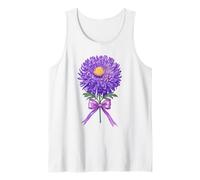 Design con crisantemo Viola con Fiore di Nascita di Novembre Canotta